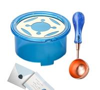 Kasmole Calentador de Sellos de Cera y Cuchara, Kit de Cera para sellar | Kit Calentador de Cuchara para derretir Cera de Sellado,Kit de Sello de Letras de Cera para derretir Barras de Sello de Cera,