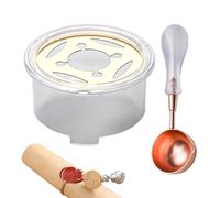 Kasmole Kit de Cera de Sellado, Juego de Sellos de Cera - Estufa para derretir Cera con Cuchara y Sello de Cera | Kit de Sello de Letras de Cera para derretir Barras de Sello de Cera, Cuentas,