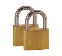 Kasp K12025D2 - Candado de latón, 25 mm, Pack Doble, Cierre simultáneo