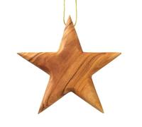 KASSIS Colgante Estrella de Madera de Olivo 8 cm - Hecho a Mano y Fabricado en Belén