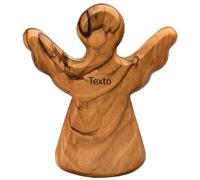 KASSIS Personalizado ángel de la Guarda de Madera de Olivo - Recuerdo Cristiano Hecho a Mano en Belén - Regalo religioso para Nacimiento, Navidad, Bautizo, comunión y confirmación