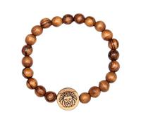 Kassis Pulsera de madera de olivo con signo del zodiaco - Pulsera de perlas de madera hecha a mano - Joyería unisex - Zapatos para hombre y mujer, klein, mit Gravur, madera de olivo, Madera de olivo