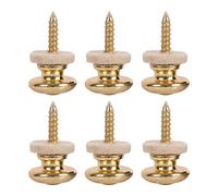 Kasteco 6 cierres cromados para correa de guitarra con cabeza de hongos (dorado)