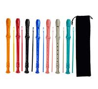 Kasteco Descant Recorder - Paquete de 7 unidades de material ABS de 3 piezas estilo alemán, 7 colores, con varilla de limpieza, bolsa de almacenamiento negra