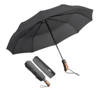 KASTEWILL Paraguas para hombre y mujer, resistente a las tormentas, resistente al viento, estable, reforzado, XL, automático hasta 140 km/h, con 10 costillas de acero inoxidable y revestimiento de