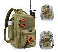 KastKing BlowBak - Bolsa de almacenamiento táctica para aparejos de pesca, mochila ligera para pesca, senderismo, caza, H.caqui Camo-grande (10.6 x 8.3 x 16.9 pulgadas)