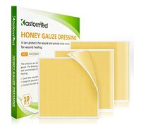 Kastormed Honey Gauze Dressing, Manuka Honey Wound Care, Medical Grade Honey Patches for Faster Wound Care, Burn Dressing, Esterile 4'' x 4'' (Pack of 10)