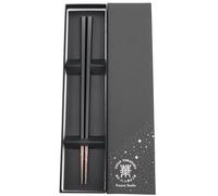 Kasyou Studio Palillos URUSHI KENKO (negros) fabricados en Japón (compatibles con lavavajillas) juego de palillos rojos y negros de lujo, reutilizables, lindos