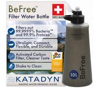 Katadyn BeFree AC 1,0L Black - Filtro de agua resistente para supervivencia y mochileros, con filtro de carbón activado y membrana EZ-Clean™ Ultraligero, duradero y agua potable segura para aventuras