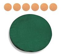Katai - Cubierta Verde para Mesa de póker Estilo Casino - Fieltro elástico para mesas Redondas de 36 a 48" - Antideslizante y Reduce Ruido - Incluye 6 Posavasos