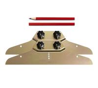 Katai Herramienta de plantilla para peldaños de escalera con 2 lápices de carpintero, calibre de escalera ajustable para diseños precisos de pisada, elevador y estanterías, acero chapado en zinc de