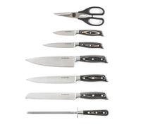 Katana 8 Juego de cuchillos de 8 unidades Tijeras Afilón Taco para cuchillos Klarstein