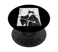 Katana de gato samurái japonés arte vintage guerrero Katana regalo PopSockets PopGrip Adhesivo