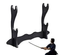 Katana Expositor - Soporte de sable de 2 niveles, diseño anticaída Katana | Estable para exhibir katana y sable, decoración ideal para el hogar para coleccionistas, presentación elegante y