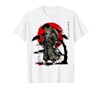 Katana Felina Samurai Cat Warrior Arte japonés Camiseta