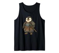 Katana guerrera pingüino samurái lindo animal japonés Camiseta sin Mangas