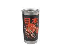 Katana Japón Sakura Arte Japonés Vaso térmico de acero inoxidable de doble pared