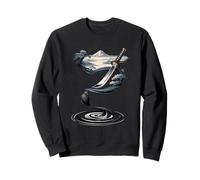 Katana Samurai Tinta Pincel Monte Fuji Zen Japón Paisaje Sudadera