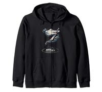 Katana Samurai Tinta Pincel Monte Fuji Zen Japón Paisaje Sudadera con Capucha