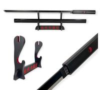 Katana Sasuke Negro Kusanagi - Espada Hoja Madera - Soporte Japonés Incluido
