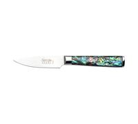 Katana Saya Cuchillo de pelar Pearl de 9 cm - Acero de Damasco VG-10 con alto contenido en carbono para una dureza y un filo extremos - Mango acrílico con diseño de abulón