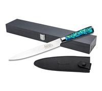 Katana Saya Cuchillo para tallar Pearl de 20 cm - Acero de Damasco VG-10 con alto contenido en carbono para una dureza y un filo extremos - Mango acrílico con diseño de abulón