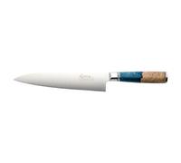Katana Saya Elements Cuchillo Gyuto de 20 cm, azul océano - Acero de Damasco VG-10 con alto contenido en carbono para una dureza y un filo extremos - Mango de madera de olivo natural y resina