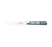 Katana Saya Juego de 4 cuchillos para carne Pearl: acero damasco VG-10 con alto contenido en carbono para una dureza y un filo extremos; mango acrílico con diseño de abulón.