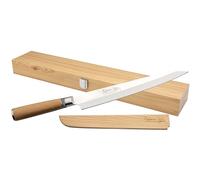 Katana Saya Olive Wood Cuchillo Yanagi Sashimi de 24 cm, acero inoxidable damasco japonés VG-10 de 67 capas, mango de madera de olivo natural, cuchillo de cocina