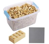 Katara Bloques de construcción - 520 Piezas, compatibles con Todos los demás Fabricantes - Incluyendo la Caja y la Placa Base, Beige