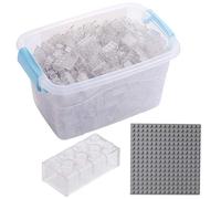 Katara Bloques de construcción - 520 Piezas, compatibles con Todos los demás Fabricantes - Incluyendo la Caja y la Placa Base, Transparente