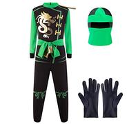 Katara Disfraz de Ninja Dragón para Niño Carnaval, Cosplay, Color Verde Lloyd, Talla L (8-10 años) (1771)