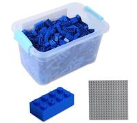 Katara Juego De 520 Ladrillos Creativos En Caja con Placa De Construcción 100% Compatibles con Lego Classic, Sluban, Papimax, Q-Bricks Azul