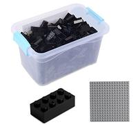 Katara Juego De 520 Ladrillos Creativos En Caja con Placa De Construcción 100% Compatibles con Lego Classic, Sluban, Papimax, Q-Bricks Negro