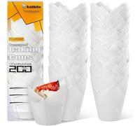 katbite 200 moldes de papel para magdalenas con forma de tulipanes, para fiestas, bodas, cumpleaños, magdalenas, color blanco