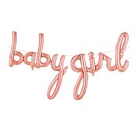 KatchOn, Letras de globos de bebé niña, decoraciones de baby shower de 37 pulgadas, globo de oro rosa para decoración de baby shower, letrero It's A Girl para decoraciones de revelación de género