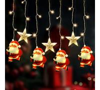 KatchOn, Luces de Navidad para ventanas, 10 pies, luces de Navidad que funcionan con pilas, adornos colgantes de Papá Noel y estrellas, decoraciones de luces de Navidad, decoraciones de Navidad para