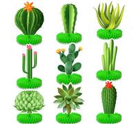 KatchOn, Paquete de 9 centros de mesa de cactus para fiestas, decoraciones de fiesta, centros de mesa de fiesta mexicana, decoraciones de fiesta suculentas, decoraciones de fiesta de taco,
