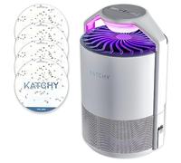 KATCHY - Trampa para Insectos terrestres y voladores para Interiores, para Moscas de la Fruta y Mosquitos, con Ventilador, luz UV y Bandas de Pegamento Adhesivas, Color Blanco