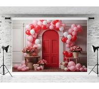 Kate 2.2x1.5m Día de San Valentín Fondo Rosa Globo Flor Puerta Decoración Fondo Cumpleaños Fiesta Suministros para Photo Studio Booth Props