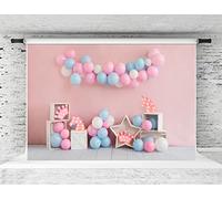 Kate 2,2x1,5m Fondo de Globo Rosa y Azul Fondos de Microfibra para Niña Baby Shower Boda Fiesta de Cumpleaños Fiesta Temática Fondo Estudio Fotográfico Accesorios