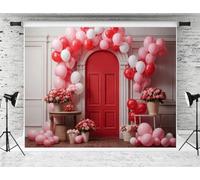 Kate 3x2.5m Día de San Valentín Fondo Rosa Globo Flor Puerta Decoración Fondo Cumpleaños Fiesta Suministros para Photo Studio Booth Props