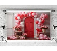 Kate 3x2m Día de San Valentín Fondo Rosa Globo Flor Puerta Decoración Fondo Cumpleaños Fiesta Suministros para Photo Studio Booth Props