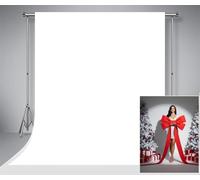 Kate 6.5x10ft/2x3m Fondo Blanco Lavable Duradera Microfibra Soild Fondo fotográfico para bebés Adultos Niños Estudio