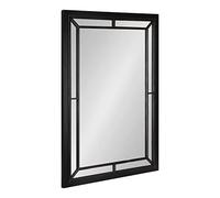 Kate and Laurel Audubon - Espejo de pared rectangular moderno, 24 x 36, negro, espejo de granja para pared