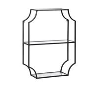 Kate and Laurel Ciel Glam - Estante de pared rectangular geométrico, 18 x 24 pulgadas, negro, estantes decorativos para uso como almacenamiento sobre el inodoro o estantería de exhibición para