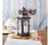 Kate Aspen 14140BK - Farol Decorativo Antiguo, Vela Mediana ornamentada, Metal, Negro