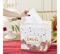 Kate Aspen 28506NA - Caja de tarjetas de boda, papel, rubor burdeos