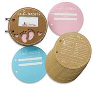 Kate Aspen 28655NA - Libro de consejos para baby shower con forma de círculo, juego/actividad, papel, tarjeta de predicción de oso de peluche Kraft