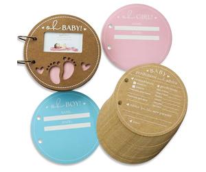 Kate Aspen 28655NA - Libro de consejos para baby shower con forma de círculo, juego/actividad, papel, tarjeta de predicción de oso de peluche Kraft